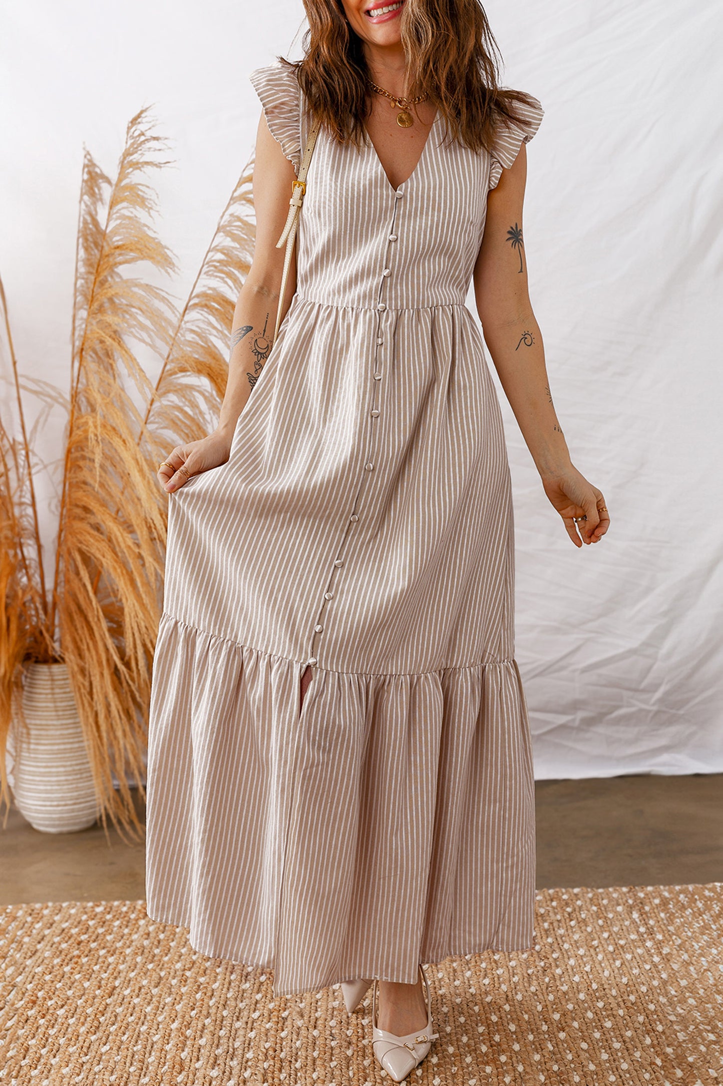 Everly Stripe Midi Dress