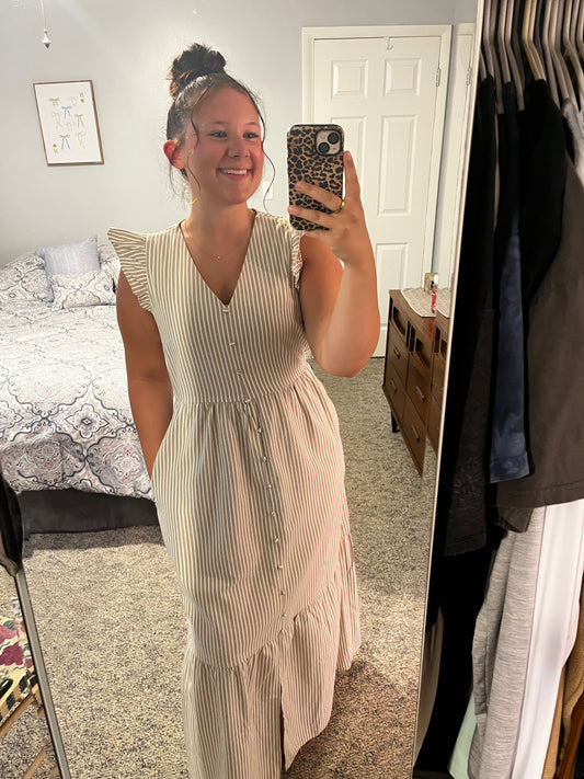 Everly Stripe Midi Dress